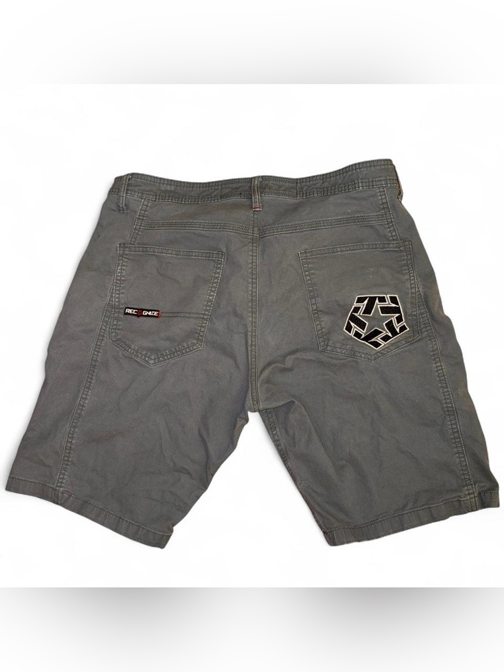 Tribal Men's Gray Cargo Shorts with Back Pocket Logo